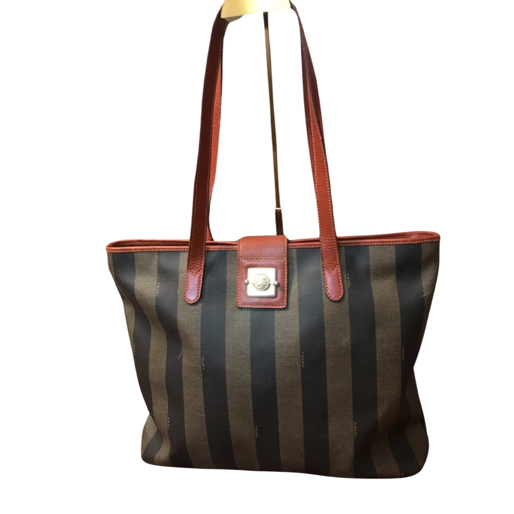 RARE VTG Fendi Pequín Stripe Bag 03